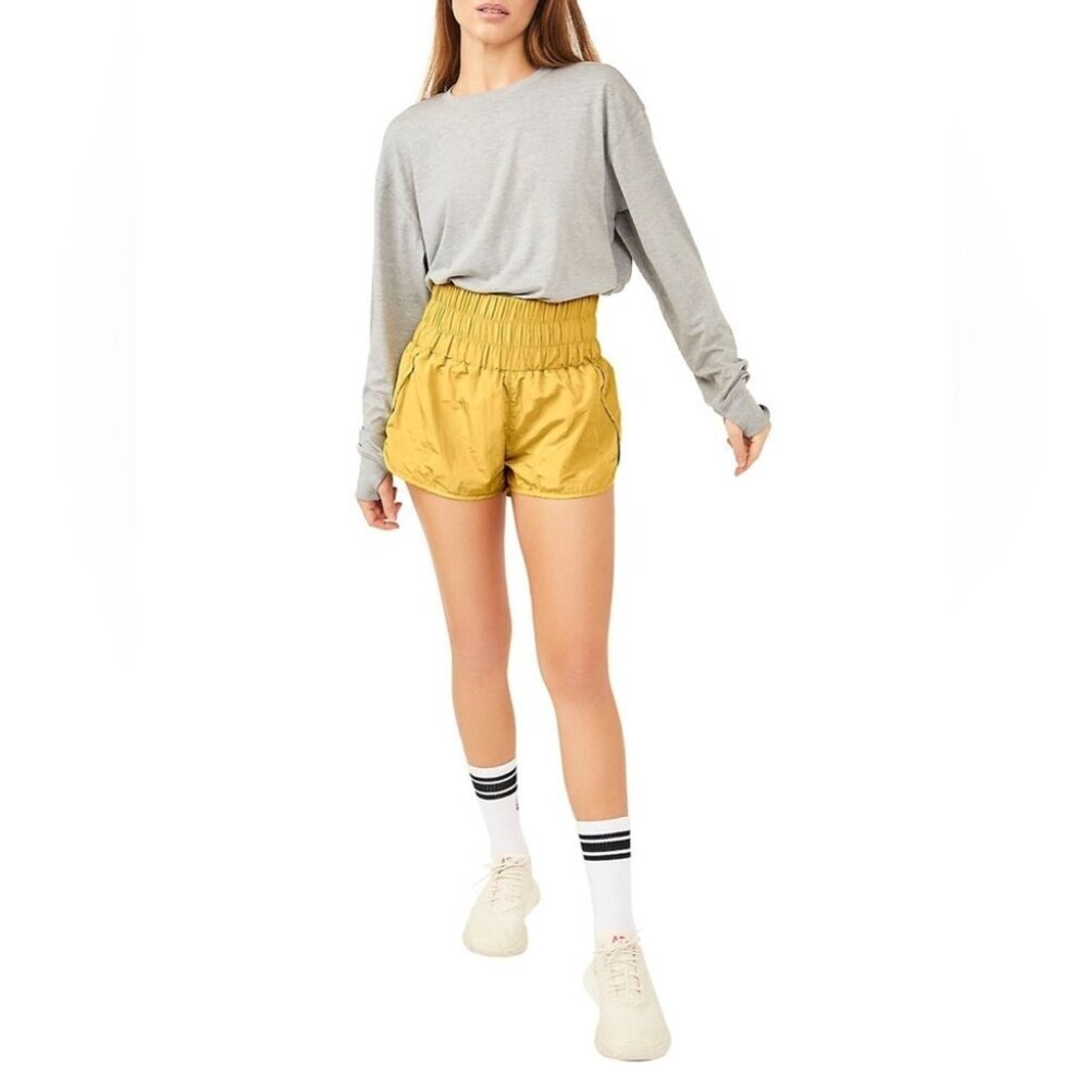* Free People Movement The Way Home Shorts in "Gold" Yellow Size S